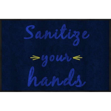 COLORSTAR Message Mat, Sanitize Your Hands 2' x 3', Smooth Backing 3017629-825123140